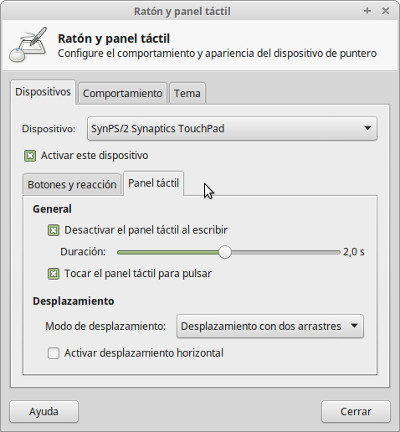 Desactivar panel LMint